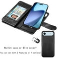 thumbnail image 3 of iPhone 17 Air Case,for iPhone 17 Air 6.5" Wallet Phone Case,Takfox PU Leather Magnetic Detachable Card Holders Shockproof Kickstand Protective [Flip Folio Cover] for iPhone 17 Air - Black, 3 of 7