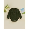 thumbnail image 2 of Faithtur Barboteuse Tricotée pour Bébé, Manches Longues Col Rond Solide Automne Hiver Body pour Filles Garçons, 2 of 8