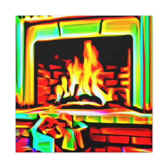 Fireplace in Pop-Art - Canvas