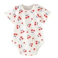thumbnail image 2 of YHAJDS Baby Girls Boys Rompers Pajamas Summer Short Sleeve Print Cotton Jumpsuit Sleepwear Outfit, 2 of 3