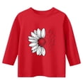 thumbnail image 4 of Blusas y camisas de cuello redondo y manga larga para niños, blusas/camisas de poliéster con estampado de corazones, mangas 3/4 y cuello redondo, elegantes e informales., 4 of 5