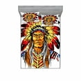 thumbnail image 2 of Ethnic Bedding Set with Sheet & Covers, Chief in Vibrant Color Palette Hand Drawn Style Indigenous Cultures, Printed Bedroom Decor 2 Shams, 4 Sizes, Multicolor, by Ambesonne, 2 of 3