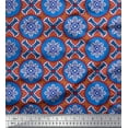 thumbnail image 1 of Soimoi Rayon Crepe Fabric Floral Mandala Printed Fabric 1 Yard 46 Inch Wide, 1 of 3