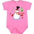 thumbnail image 3 of Inktastic Top Hat Snowman with Christmas Tree and Candy Cane Boys or Girls Baby Bodysuit, 3 of 5