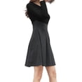 thumbnail image 4 of INSPIRE CHIC Vestido De A-Línea Por Encima De La Rodilla Color De Contraste Mangas Largas Para Mujer - Gris/M, 4 of 5
