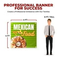 thumbnail image 2 of Mexican Food Large Banners and Signs for Outdoor by DreamController-Polyester Banner with 4 Holes for Easy Hang Indoor & Outdoor| 4x4 Feet HD Banner to Promote Food & Beverages | Made in USA, 2 of 6