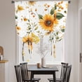 thumbnail image 4 of Sunflower Tie Up Curtain 63 Inches Long, Spring Flowers Watercolor Farm Balloon Style Kitchen Window Curtain Over Sink, Small Window Rod Pocket Curtain 52"x63", 4 of 9