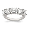 thumbnail image 1 of Solid 925 Sterling Silver Five Stone CZ Cubic Zirconia Anniversary Ring Band Size 6, 1 of 3