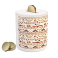 thumbnail image 2 of Tribal Piggy Bank, Pattern with Geometrical Borders Art Print, Ceramic Coin Bank Money Box for Cash Saving, 3.6" X 3.2", Red Marigold and White, by Ambesonne, 2 of 4