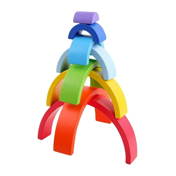 Esquirla Wooden Rainbow Building Construction Bridge Blocks Puzzle Handcrafted Geometry