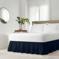 EasyFit Wrap Around Navy Solid Ruffled Bed Skirt, Twin/Full