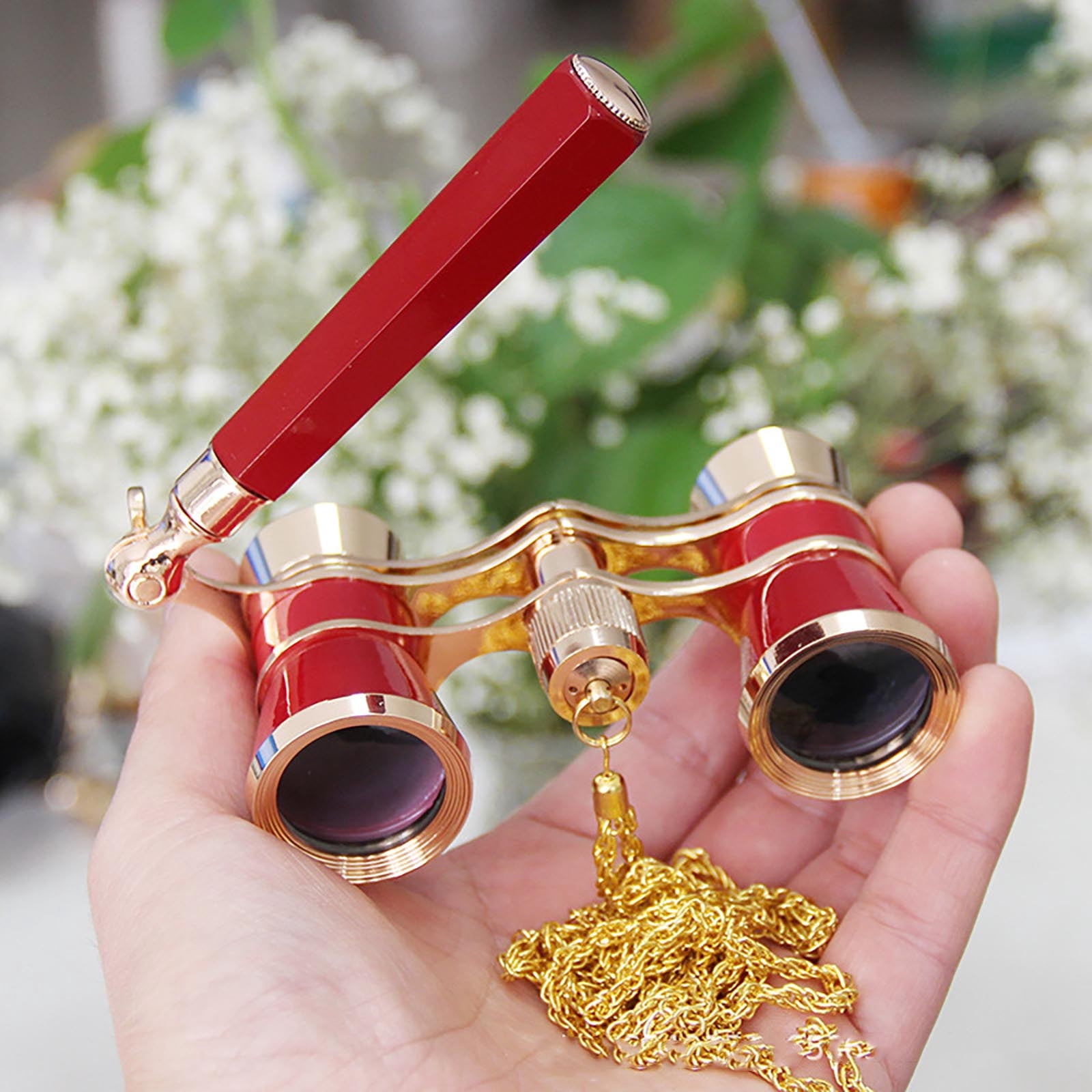 Generic Opera Glasses, Theater Binoculars with Foldable and Extendable Handle,Mini Binocular Compact Lightweight,Portable Theater Glasses for Adults Kids Women in Musical Concert
