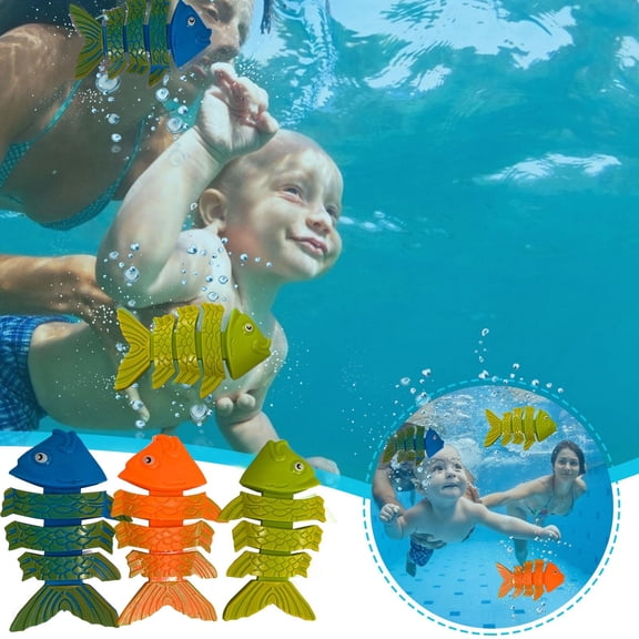 Rirozkan Dive Rings, Underwater Pool Sink Toys, Training Dive Fish Bones, Weighted Bottom Standing Aquatic Game, for Swimming Practice Beach Vacation