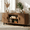 Brown, variant on Flictozena 65" Mid Century Modern TV Stand with Sliding Doors, Curved Fluted Design & Adjustable Shelves - Brown Media Console Entertainment Center for TVs up to 75 Inches