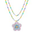 thumbnail image 1 of Collier Perlé Coloré Boho Étoile Cœur Pendentif Ras du Cou Chaîne Double Couche, 1 of 5