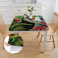 thumbnail image 2 of Acheng Toucan Tropical Scene Flowers Square Tablecloth for Picnic Dining Kitchen Farmhouse 100% Polyester Fiber 52*52, 2 of 8