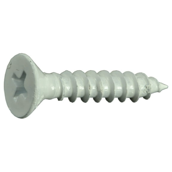 #10 x 1" White Steel Phillips Flat Head Sheet Metal Screws (30 pcs.)