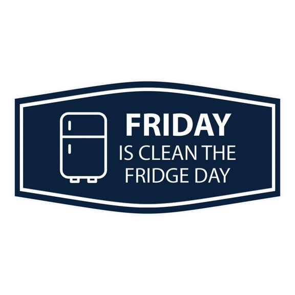 Signs ByLITA Fancy Friday Is Clean The Fridge Day Sign (Navy Blue / White) - Large