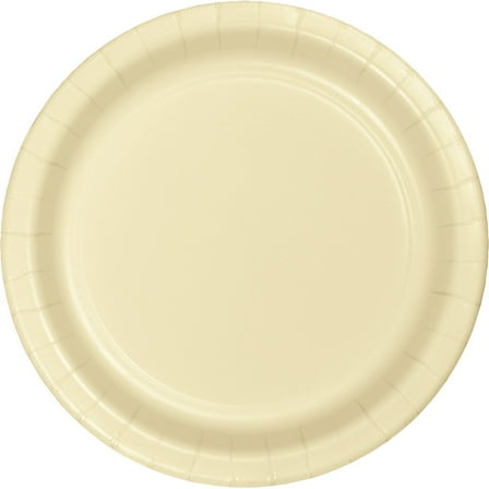 Party Central Disposable Round Luncheon Party Paper Plates - 7" - Cream - Club Pack of 240