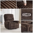 thumbnail image 5 of Power Recliner Glider Chair with Type-C Port for Living Room, Faux Fur Single Chair, Upholstered Lounge Armchair with Glider, Reading Chair for Adults, 5 of 7