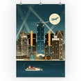thumbnail image 3 of Detroit, Michigan, Retro Skyline (no text) (24x36 Giclee Gallery Art Print, Vivid Textured Wall Decor), 3 of 3