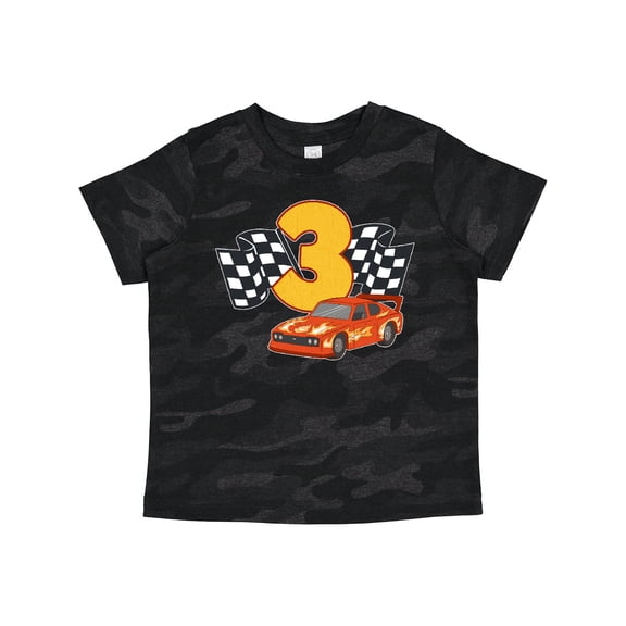 Inktastic Number Three Race Car Boys or Girls Toddler T-Shirt