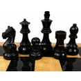 thumbnail image 3 of 4 Qn BLACK Supreme Knight 3 3/4 King Staunton Wood Chess Set Gloss Walnut Board, 3 of 6
