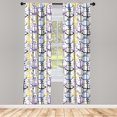 thumbnail image 4 of Ambesonne Marine Window Curtains, Nautical Anchor Silhouette, Each 28" W x 95" L, Blue Violet Earth Yellow, 4 of 4
