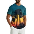 thumbnail image 3 of Youpwaven Men's Hawaii Tropical Graphic T-Shirt, All-over Palm Tree Sunset Print Summer Tee, Casual Short Sleeve Crew Neck Beach Top, Soft Vacation Apparel, 3 of 7