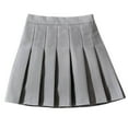 thumbnail image 3 of GigrtiJin Children Girls Tennis Skirt Solid Color Cotton Mid Rise Base Pleated Skirt Casual Sport Uniform for 2-15 Years, 3 of 3