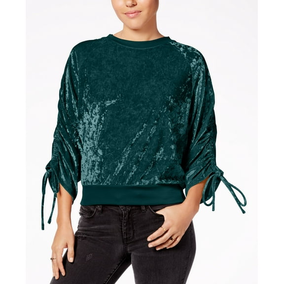 Ultra Flirt Juniors Crushed Velvet Sweatshirt Emerald XL