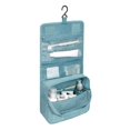 thumbnail image 1 of Cosmetics Storage Bag Travel Hanging Makeup Bag Portable Foldable Toiletry Organizer Pouch  Blue Flower, 1 of 8