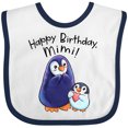 thumbnail image 3 of Inktastic Happy Birthday, Mimi- Cute Penguins Boys or Girls Baby Bib, 3 of 4
