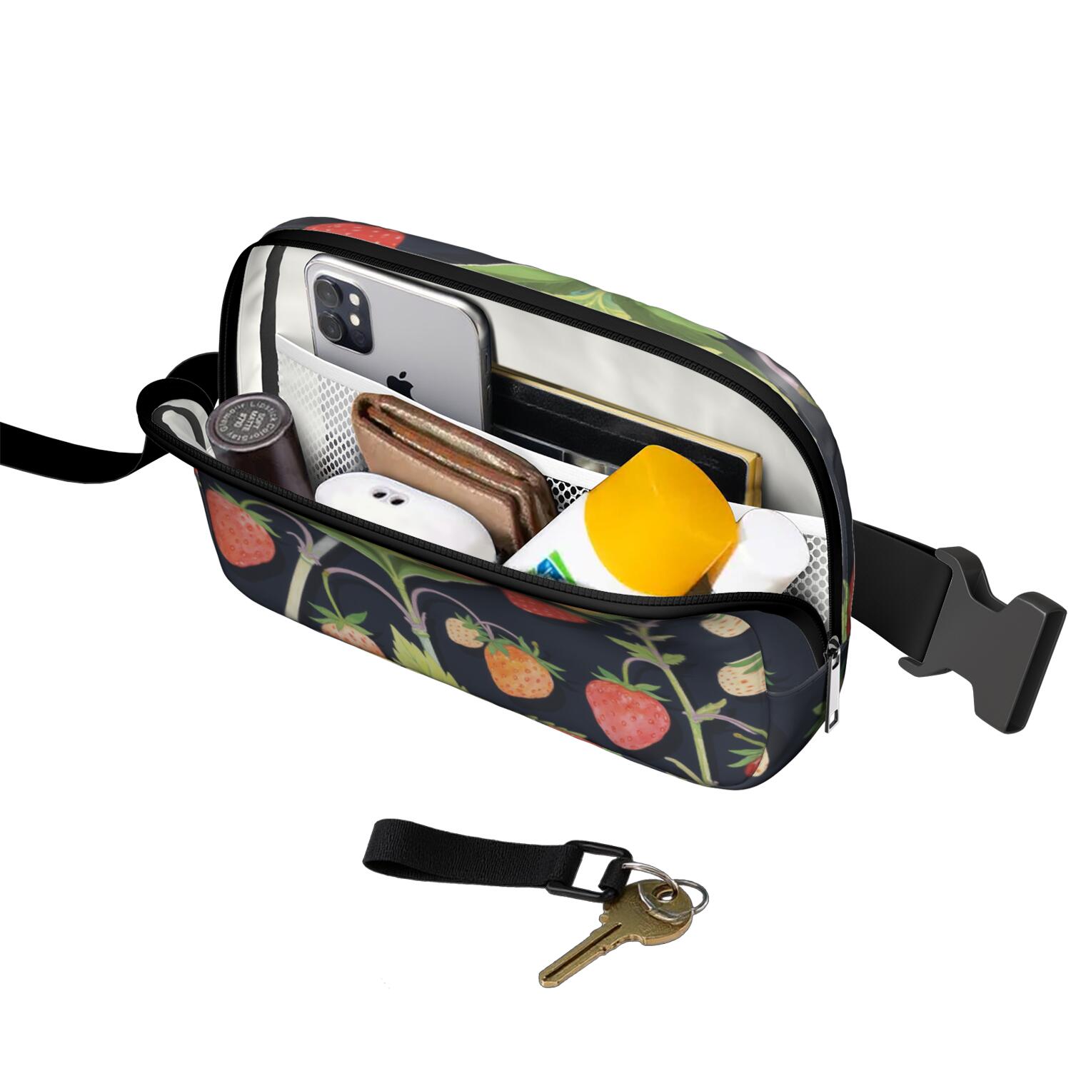 Fanny Pack Strawberry Waist Bag Running Belt Bag for Jogging for Women Casual Waist Packs with Adjustable Strap Waterproof Belt Bag for Workout Running Travelling