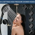 thumbnail image 5 of 8'' High Pressure Rainfall Shower Head with 6 Function Handheld Shower Spray, Dual Shower Head Combo with Adjustable Slide Bar, Luxury Matte Black, 5 of 7