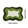 thumbnail image 2 of PureCasa Washable Flock Non-Slip Bath Mat for Bathroom Toilet, Household Water Absorbent Floor Mats for Entrance Bedroom, Home Decor Quick Dry Door Mat, 16"x20", 1 Pack, Green, Rectangle, 2 of 7