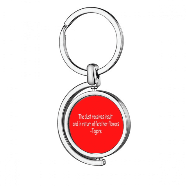 Qoutes Guérison Phrases Reçoit Insulte Retour Fleurs Rotation Porte-Clés en Métal Porte-Clés