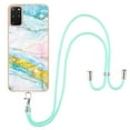 thumbnail image 2 of Galaxy S20 Plus Case, S20+ Case, Allytech Luxury Marble Pattern Rubber Flexible TPU Drop Protection Anti-scratch Lanyard Back Cover for Girls Women Case for Samsung Galaxy S20 Plus, Green Pink, 2 of 4