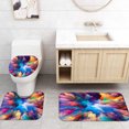 thumbnail image 3 of Lalilo 4 Pcs Vivid Shower Curtain Sets with Rugs for Bathroom Decor,Color Splash Series Fractal and Bathroom Curtain Set with Mats, 3 of 6