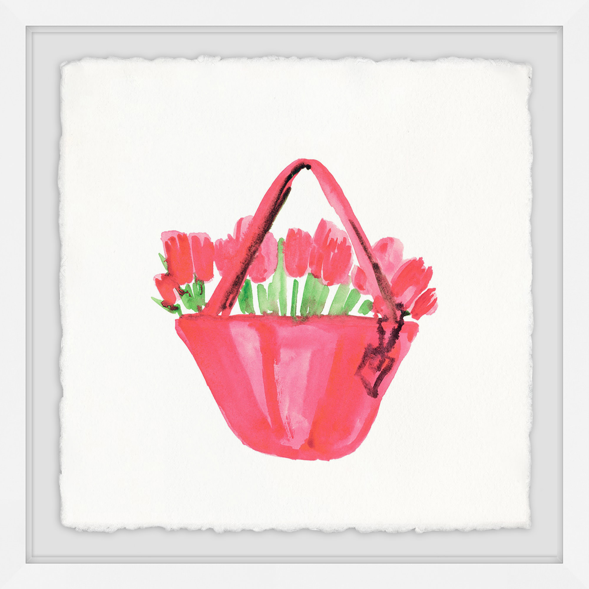 Pink Rose Bag Framed Painting Print