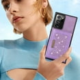 thumbnail image 3 of Nalacover Wallet Crossbody for Samsung Galaxy Note 20 Ultra Phone Case with Lanyard Strap Credit Card Holder, PU Leather Protective Handbag Purse Kickstand Bling Diamond Cover Women Girl, Purple, 3 of 10