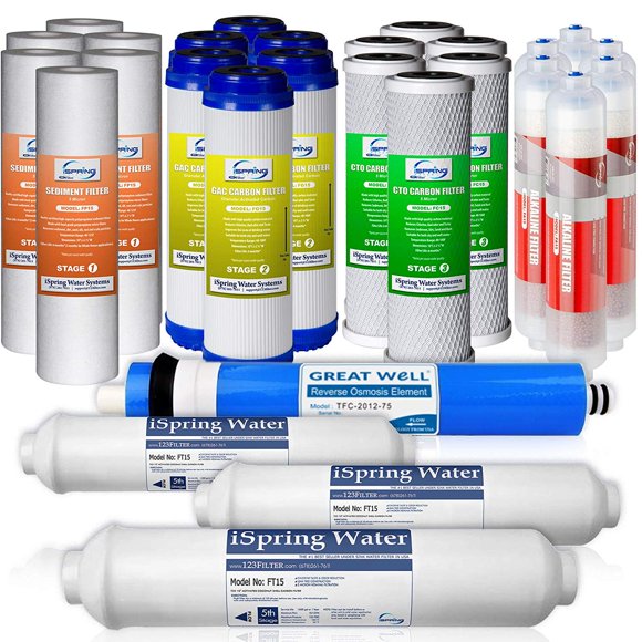 iSpring F28K75 3-Year Filter Replacement Supply Set For 6-Stage Reverse Osmosis Water Filtration Systems 28-Piece