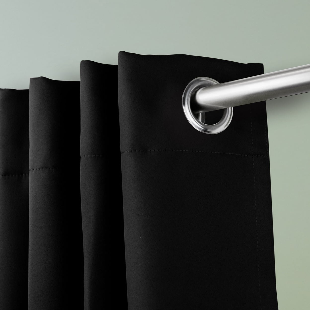 Premium Heavy Duty Room Divider Curtain / Patio Curtain with Grommet 1 Panel - Black 150" x 96"