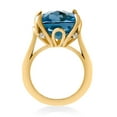 thumbnail image 3 of Gem Stone King 13.10 Ct London Blue Topaz White Topaz 18K Yellow Gold Plated Silver Ring (Size 6), 3 of 4