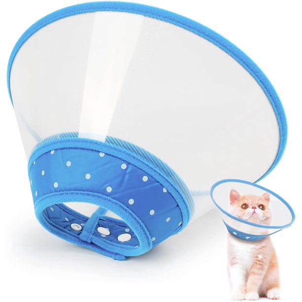 Plastic Cat Cone Recovery Collars & Cones for Dogs and Cats After Surgery Adjustable Dog Neck