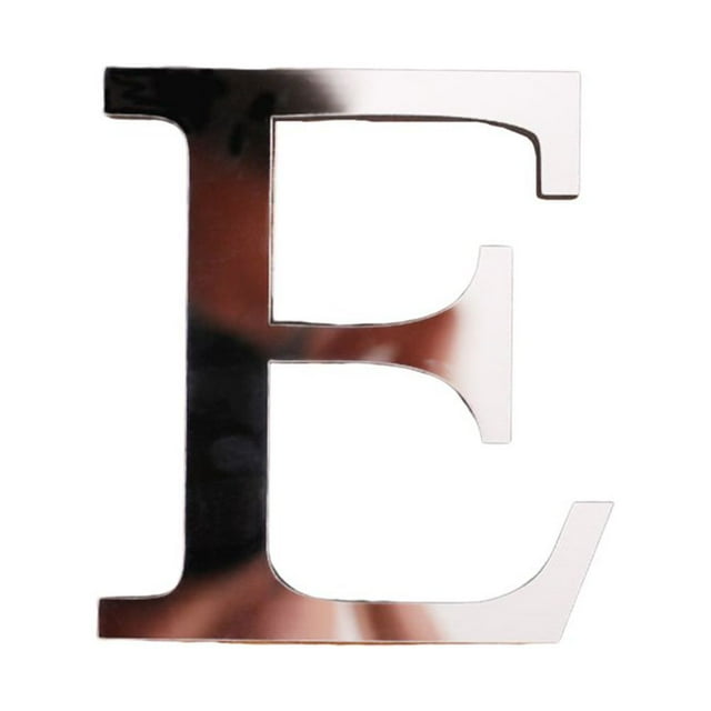 2Pcs Letter Ornament Waterproof Removable Silver-plated 3D Mirror Surface Acrylic Decal for Wedding