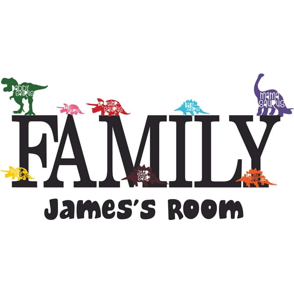 Mamasaurus Daddysaurus Dinosaur Family Customized Wall Decal - Custom Vinyl Wall Art - Personalized Name - Baby Girls Boys Kids Bedroom Wall Decal Room Decor Wall Stickers Decoration Size (20x40 inch)