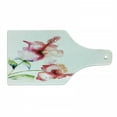 thumbnail image 1 of Watercolor Flower Cutting Board, Hibiscus Flowers on Plain Background in Pastel Colors Nature Theme, Tempered Glass Cutting and Serving Board, Wine Bottle Shape, White Red Green, by Ambesonne, 1 of 1