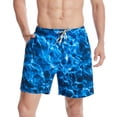 thumbnail image 2 of safuny Men's Swim Trunks Shorts Swimwear Holiday Athletic Teens Boys Clearance Beaches Hawaii Graphic Drawstring Fashion Trousers Casual Summer Relaxed Quick Dry Pants Blue S, 2 of 6