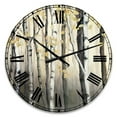 thumbnail image 2 of Designart 'Golden Birch Forest Iv Traditional Wall Clock, 2 of 4